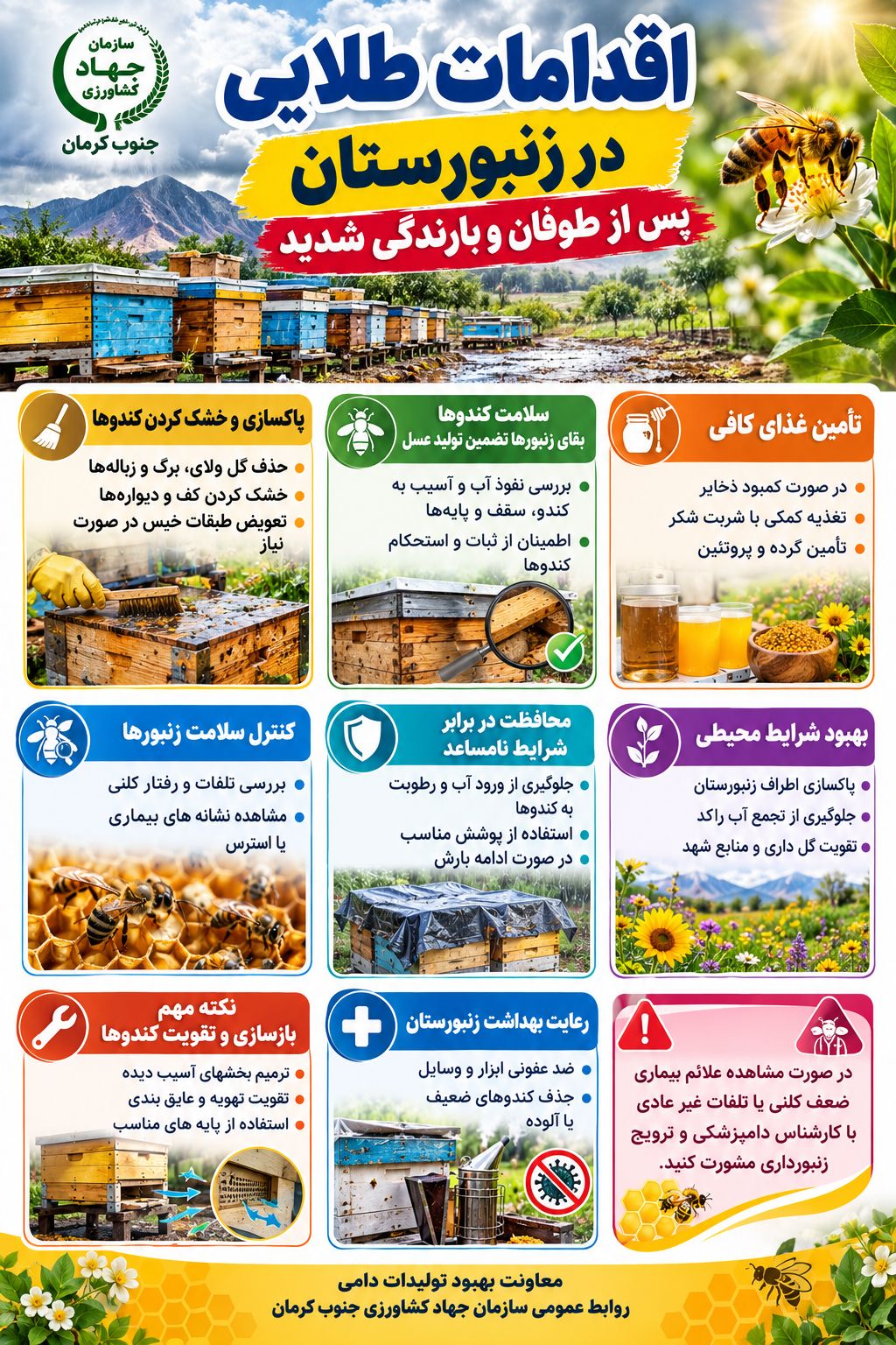  هشدارهای فنی و اقدامات پیشگیرانه در مواجهه با پدیده اقلیمی ال‌نینو در زنبورستانها